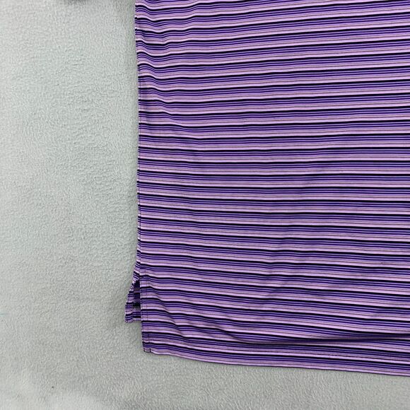 Peter Millar Summer Comfort Golf Polo Shirt Mens XL Striped Purple Stretch - Picture 12 of 16